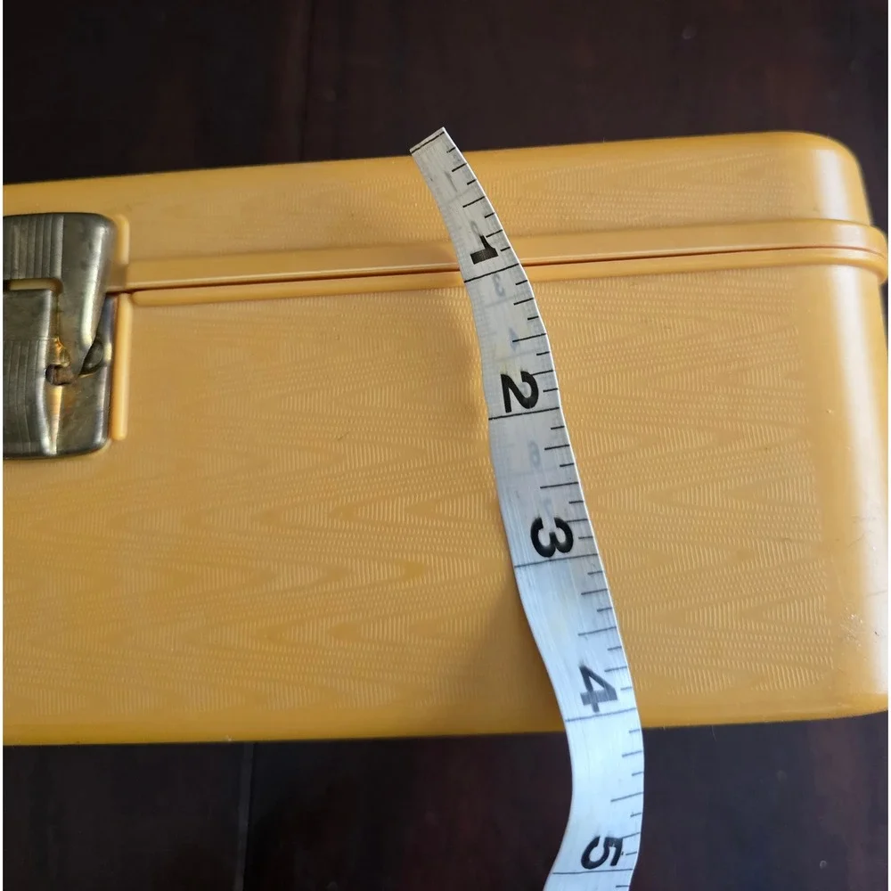 Vintage Wil-hold Sewing Box Mustard Yellow Wilson Mfg Corp 42 Spool Organizer US